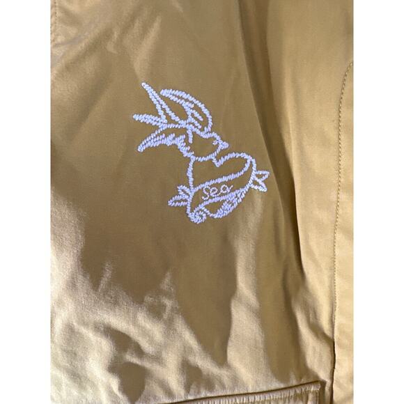 Sea New York Clyde Lighthouse Barn Jacket Embroidered Corduroy Trim Yellow Small - Picture 9 of 13